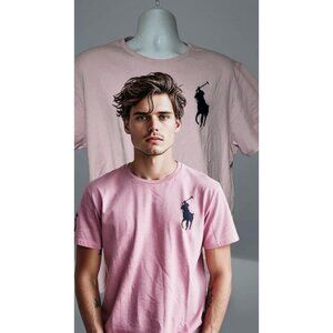 Polo Ralph Lauren Big Pony Pink T-Shirt XL | Embroidered Logo | Short Sleeve Cot